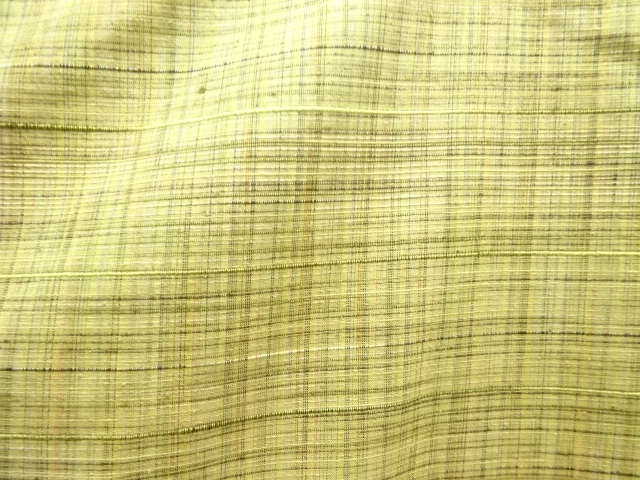  格子織り出し手織り紬着物